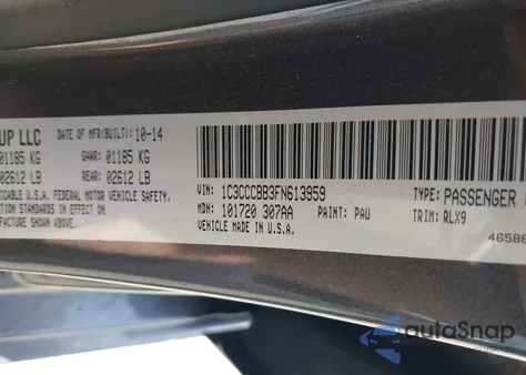 2015 Chrysler 200 S from USA, damaged, VIN 1C3CCCBB3FN613959